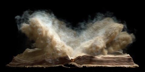 Fototapeta premium Disintegrating Antique Book with Dust Cloud