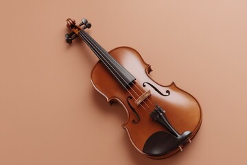 capture single violin on smooth solid color background minimalist aesthetic