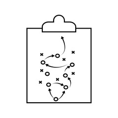 Plan icon. Strategy for achieving goals. Coach clipboard with team strategy. Vector outline icon with editable stroke