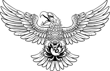 Obraz premium Eagle Pool 8 Ball Billiards Mascot Cartoon