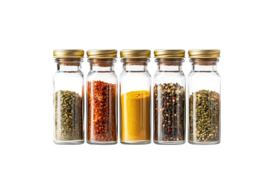 spice jars collection on transparent background - Powered by Adobe