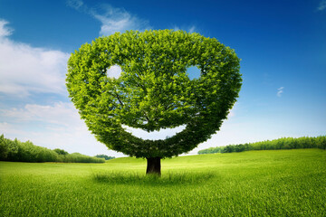 Generated image, Baum mit Gesicht