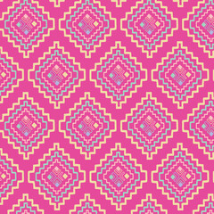 pastel color tribal vector seamless pattern with doodle elements. aztec fancy abstract geometric art print. ethnic hipster background. hand drawn. Wallpaper, cloth design, fabric, tissue, textile