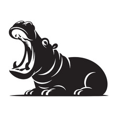 Streamlined hippopotamus silhouette vector perfect for sleek brand visuals – hippopotamus silhouette – hippopotamus vector – hippopotamus illustration – silhouette of hippopotamus

