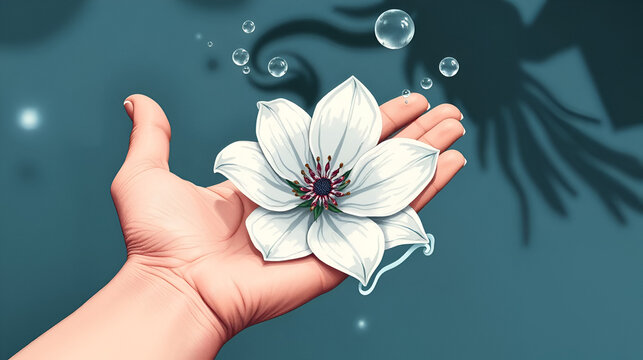 hand drownd floral purpel illustration