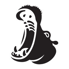 Precise hippopotamus silhouette vector designed for sharp branding visuals – hippopotamus silhouette – hippopotamus vector – hippopotamus illustration – silhouette of hippopotamus

