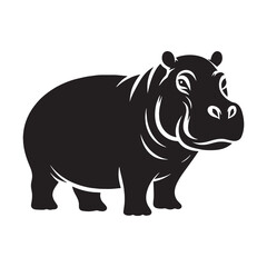 Distinct hippopotamus silhouette vector crafted for unique brand identity – hippopotamus silhouette – hippopotamus vector – hippopotamus illustration – silhouette of hippopotamus

