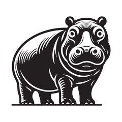 Versatile hippopotamus silhouette vector perfect for dynamic creative branding – hippopotamus silhouette – hippopotamus vector – hippopotamus illustration – silhouette of hippopotamus

