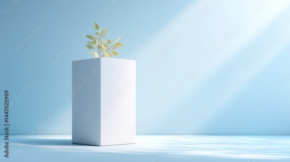 Poster minimalistic empty podium for food display featuring clean lines and balanced composition with ample