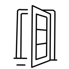 open door line vector