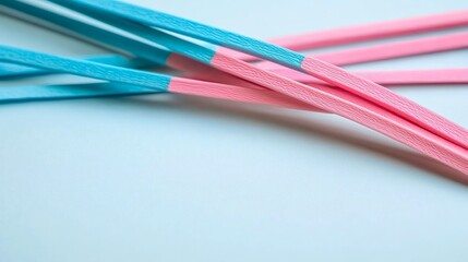 Colorful Straws in Pink and Blue on a Soft Background for Party or Event Decorations