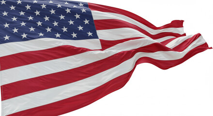 Fototapeta premium Two hands toasting with red plastic cups decorated with small US flags.
