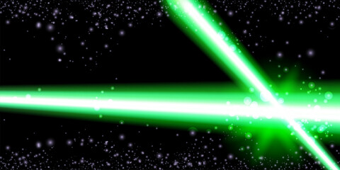 May The 4th Be With You with neon glowing lighting green laser sword. Star wars day poster design template. vector illustration