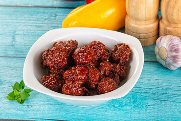 Minced meef meatball with tomato sauce