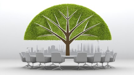 Consultants discuss strategic alliance, soft green growth backdrop - eco-friendly carbon ESG change synergy