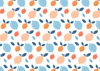 北欧柄のレモンのパターン