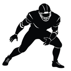 Naklejka premium American Football Player Silhouette Ready for the Game
