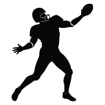 recommend clip art: American Football Player Silhouette Dynamic Action Pose