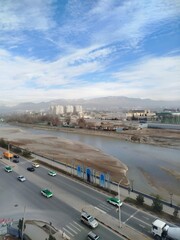 traffic on the road of dushanbe tajikistan