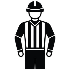 Construction Worker Safety Icon Hard Hat and Stripes