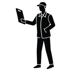 Worker Reviewing Checklist on Clipboard