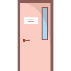 closed door to room vector icon isolated on white