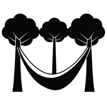 black hammock between trees clip art preview