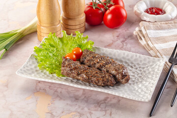 Hot beef kebab minced meat