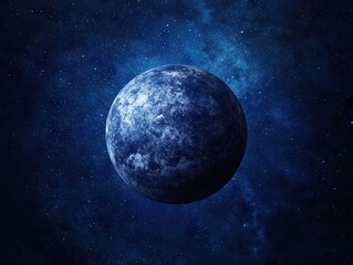 Celestial event blue planet in depth outer space digital art cosmic environment aerial view