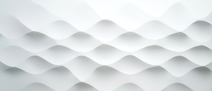 Abstract white wave texture with depth and shadow creating 3D pattern