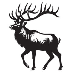 Elegant elk silhouette vector tailored for premium branding concepts – elk silhouette – elk vector – elk illustration – silhouette of elk

