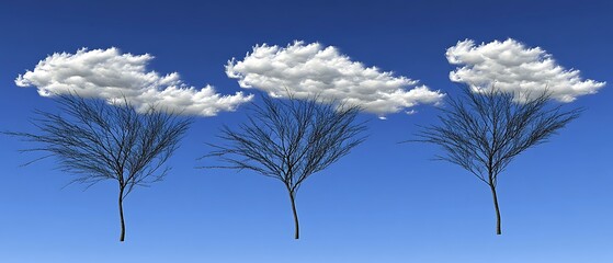 cloud forest with trees that float and twist into the sky