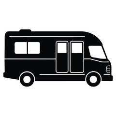 Motorhome Silhouette RV Icon for Travel and Adventure