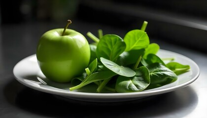 blender near fresh fruits and organic vegetables on white