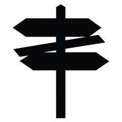 Broken Directional Signpost Lost and Confused Icon