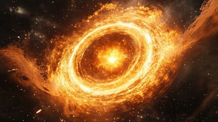 A powerful shockwave explosion with rings of energy expanding outward, fully isolated.