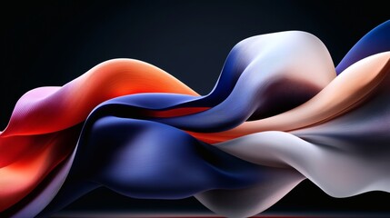 Fototapeta premium Colorful Flowing Fabric Waves Creating Dynamic and Abstract Textile Background Design