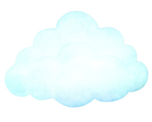 Watercolor cloud illustration on a transparent background.