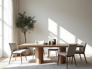 Elegant dining room interior modern home photography bright atmosphere aesthetic design