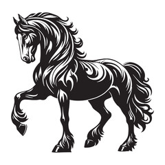 Signature horse silhouette vector ideal for professional digital designs – horse silhouette – horse vector – horse illustration – silhouette of horse

