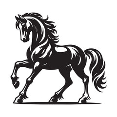 High-contrast horse silhouette vector created for dynamic design projects – horse silhouette – horse vector – horse illustration – silhouette of horse

