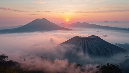 Fototapeta premium mount hood at sunset