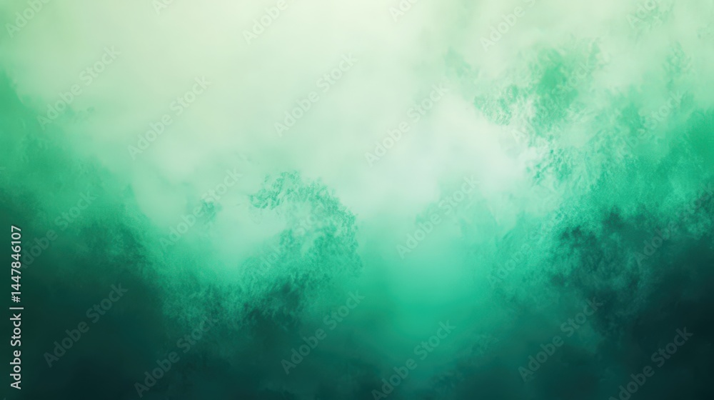 Poster a refreshing green gradient background transitioning from deep emerald at the edges to a soft mint g