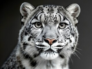 Majestic snow leopard portrait wildlife conservation center animal photography studio close-up nature beauty