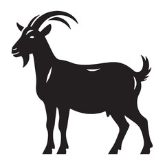 Precise goat silhouette vector designed for crisp branding visuals – goat silhouette – goat vector – goat illustration – silhouette of goat

