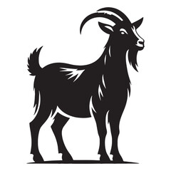 Versatile goat silhouette vector perfect for dynamic visual branding – goat silhouette – goat vector – goat illustration – silhouette of goat

