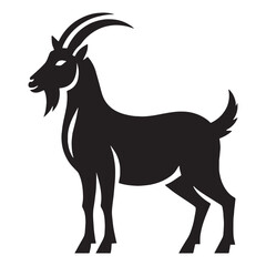 High-definition goat silhouette vector perfect for modern branding – goat silhouette – goat vector – goat illustration – silhouette of goat

