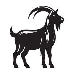 High-contrast goat silhouette vector designed for dynamic design projects – goat silhouette – goat vector – goat illustration – silhouette of goat

