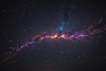 Celestial light streak, stars glittering in cosmic night , dark, glitter
