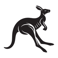 Elegant jumping kangaroo silhouette vector created for refined visual designs – kangaroo silhouette – kangaroo vector – kangaroo illustration – silhouette of kangaroo

